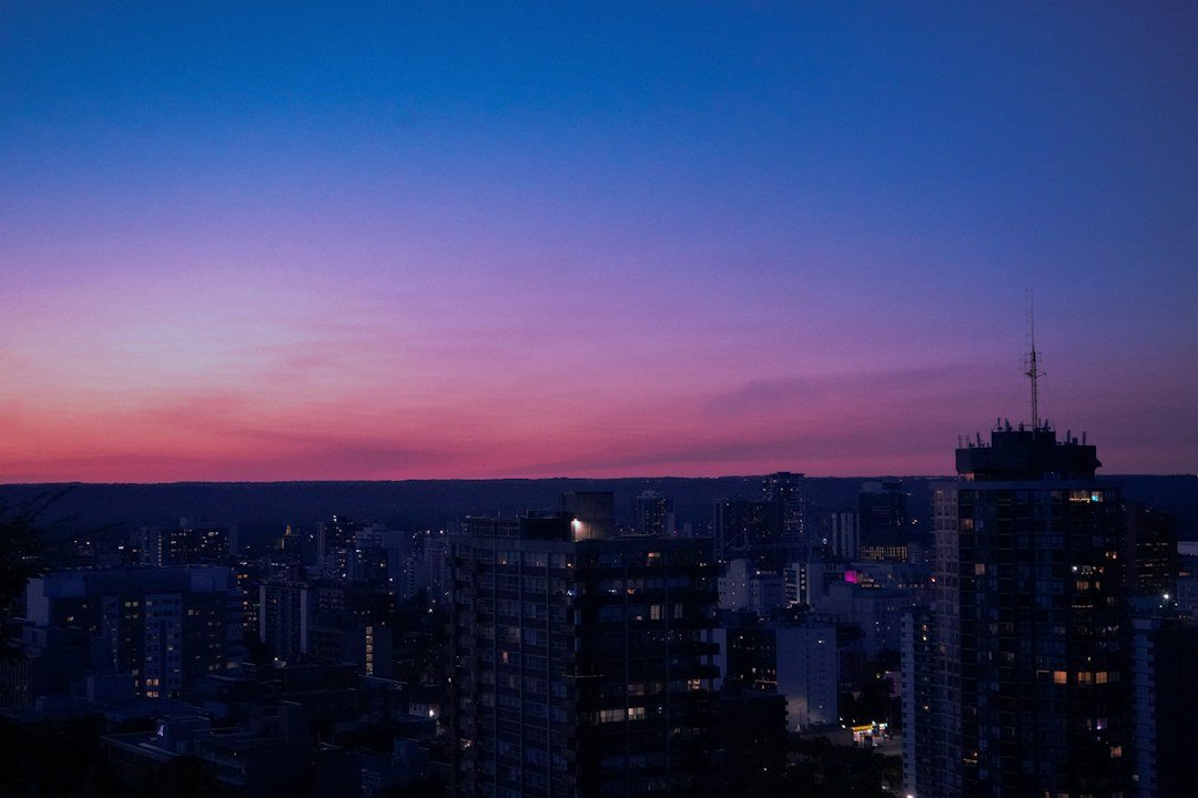 Hamilton, Ontario cityscape at night